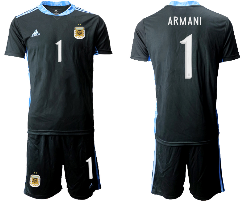 Men 2020-2021 Season National team Argentina goalkeeper black #1 Soccer Jersey